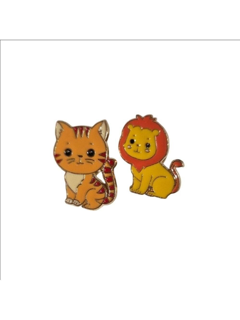 Cat Lion Enamel Pins